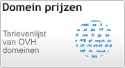 Prijzen domeinen OVH