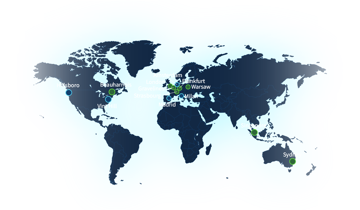 PCI worldmap regio's